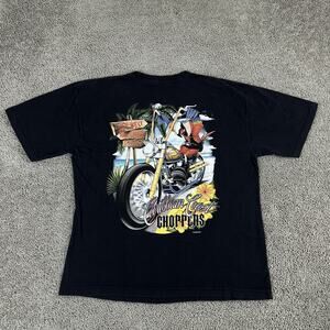 Caribbean Soul Shirt Mens XL Black Caribbean Coast Choppers Motorcycle Biker